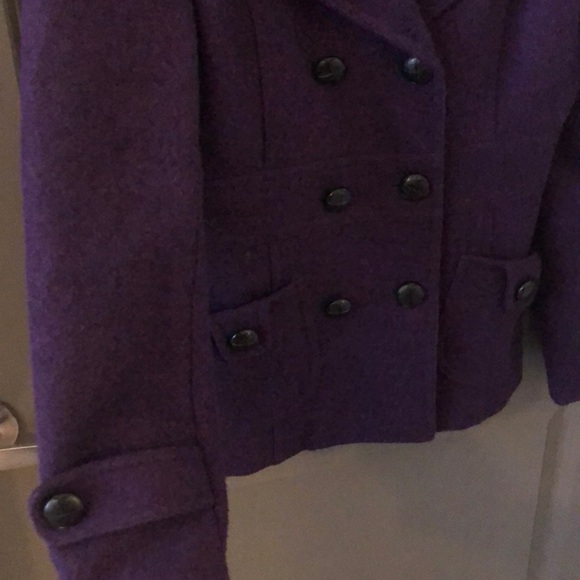 Purple Button Down Coat - Picture 4 of 7